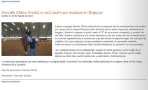 Lee más sobre el artículo Marcelo Chirico finalizó su actuación por equipos en Singapur